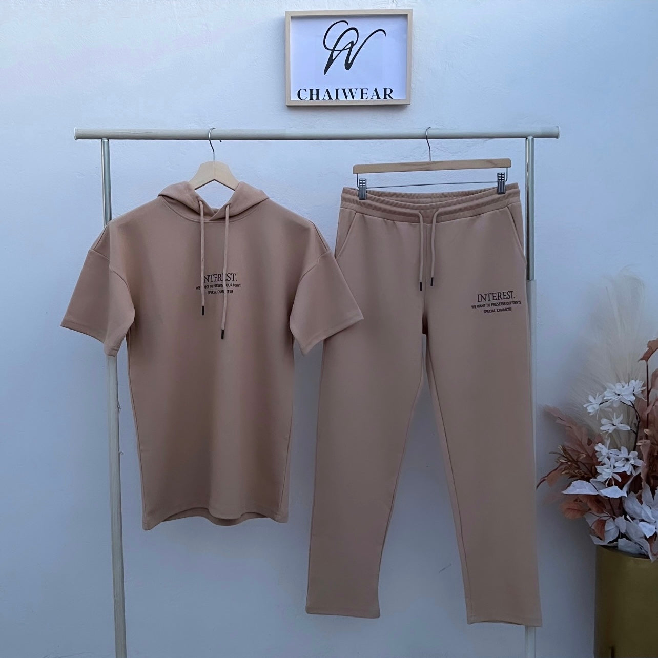 Pantalon et T-shirt avec capuche en coton lourd INTEREST 320 GSM