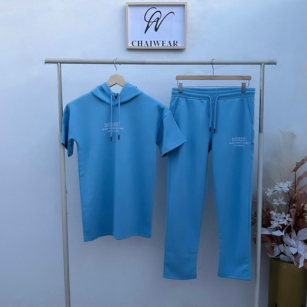 Pantalon et T-shirt avec capuche en coton lourd INTEREST 320 GSM