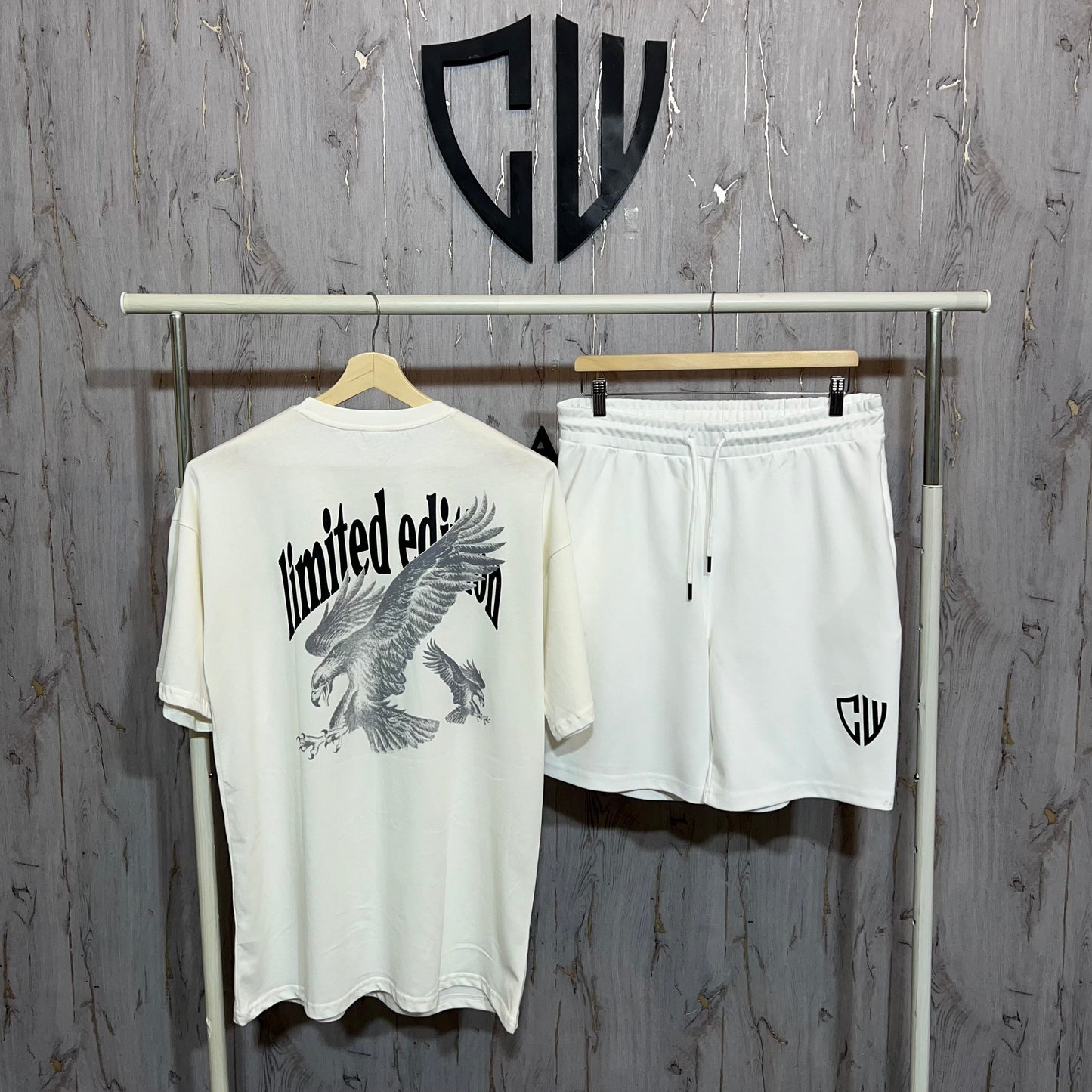 Ensemble Culotte et T-shirt oversize Aigle en coton lourd 320g / m²