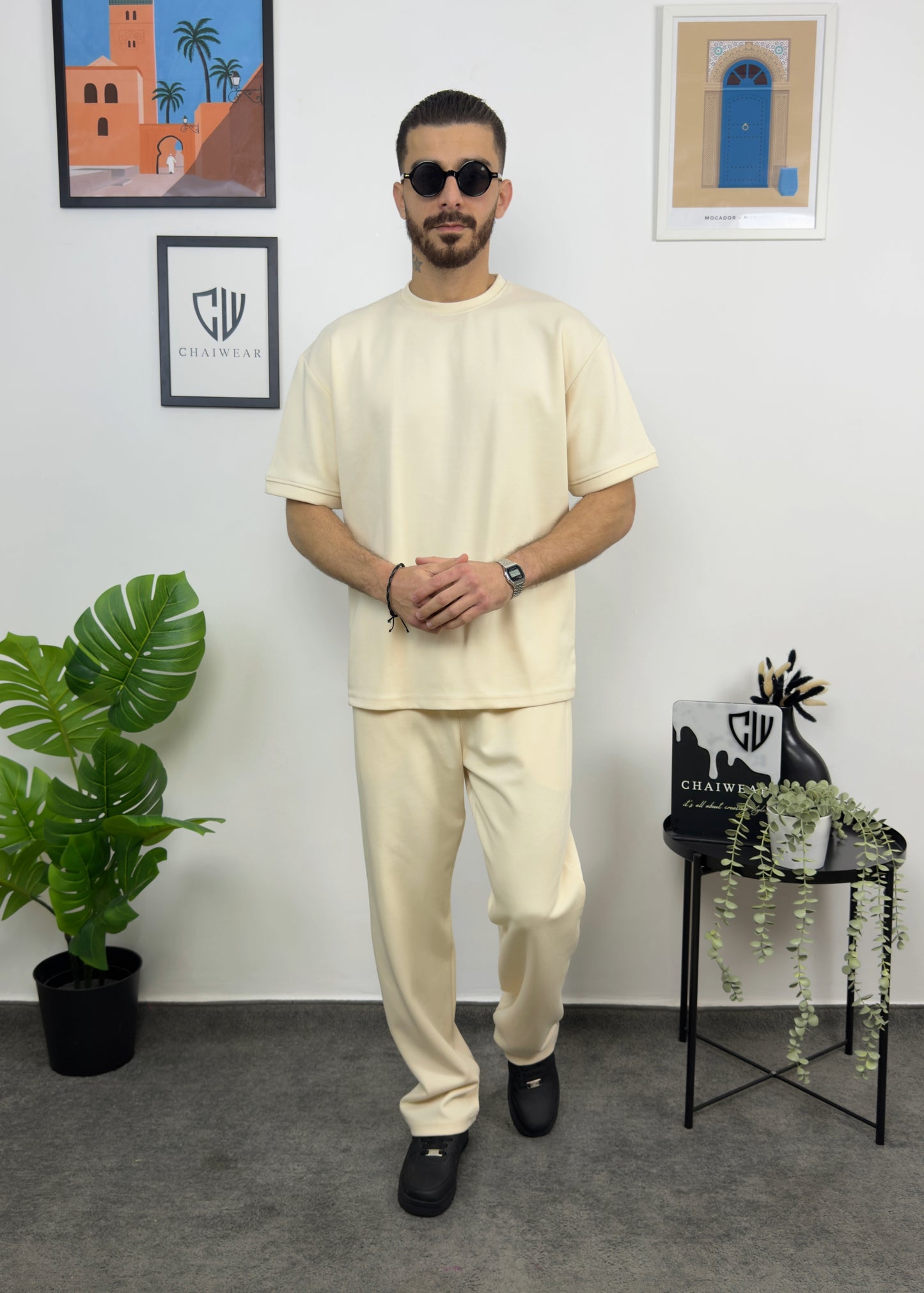 Pantalon et T-shirt Oversize en coton lourd 320 GSM Simple