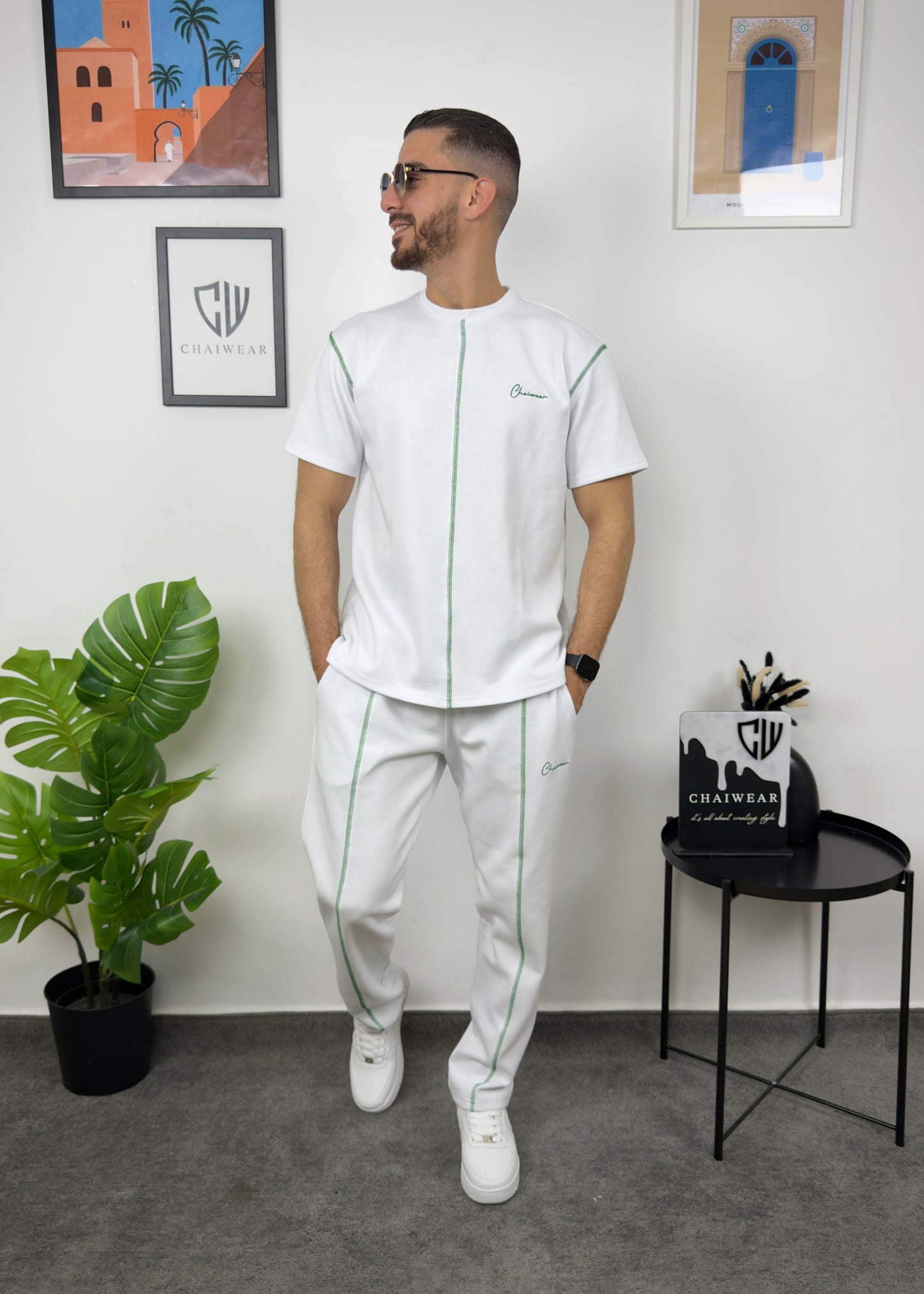 Pantalon et T-shirt Droit en coton lourd 320 GSM SRJ Couture