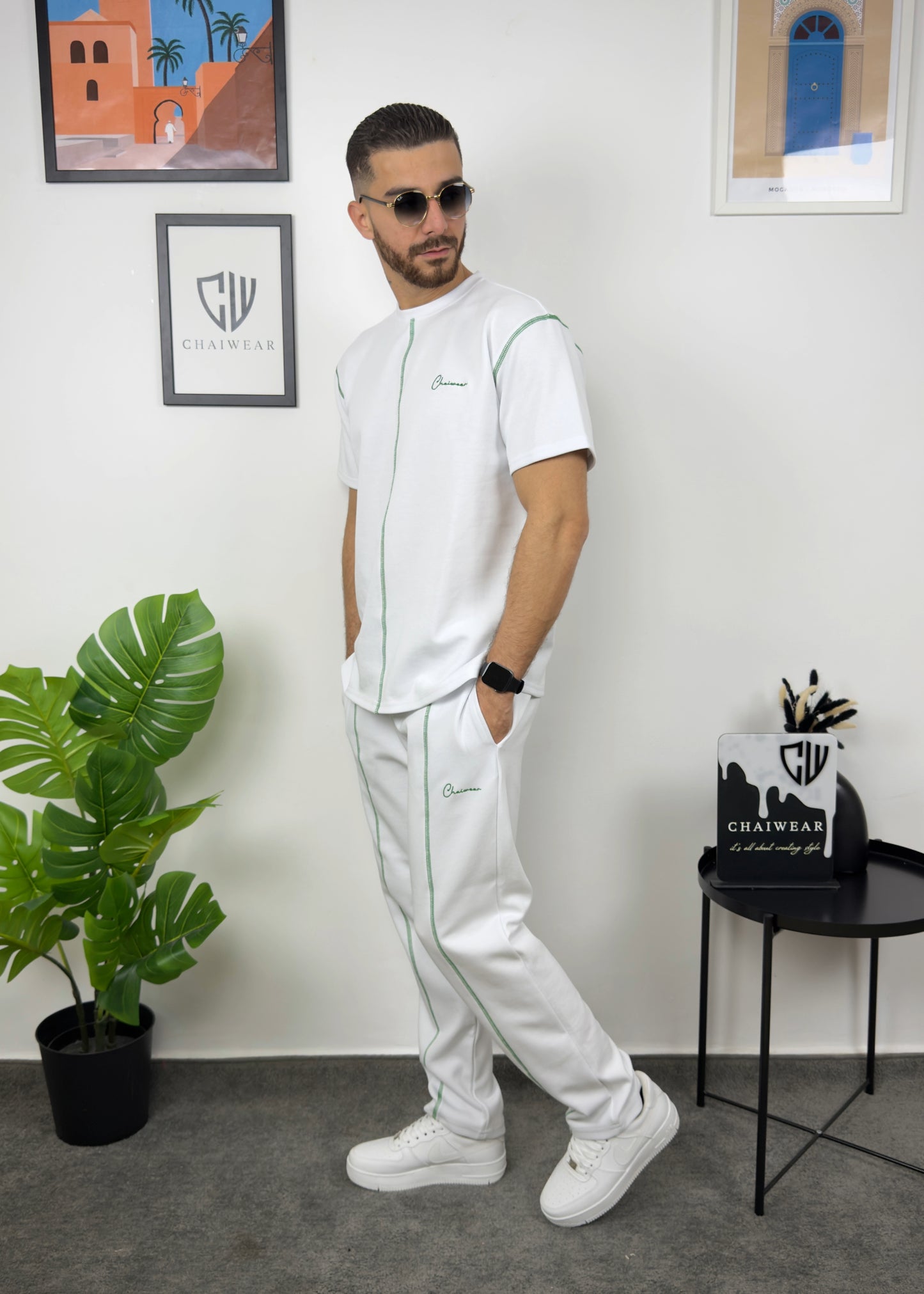 Pantalon et T-shirt Droit en coton lourd 320 GSM SRJ Couture
