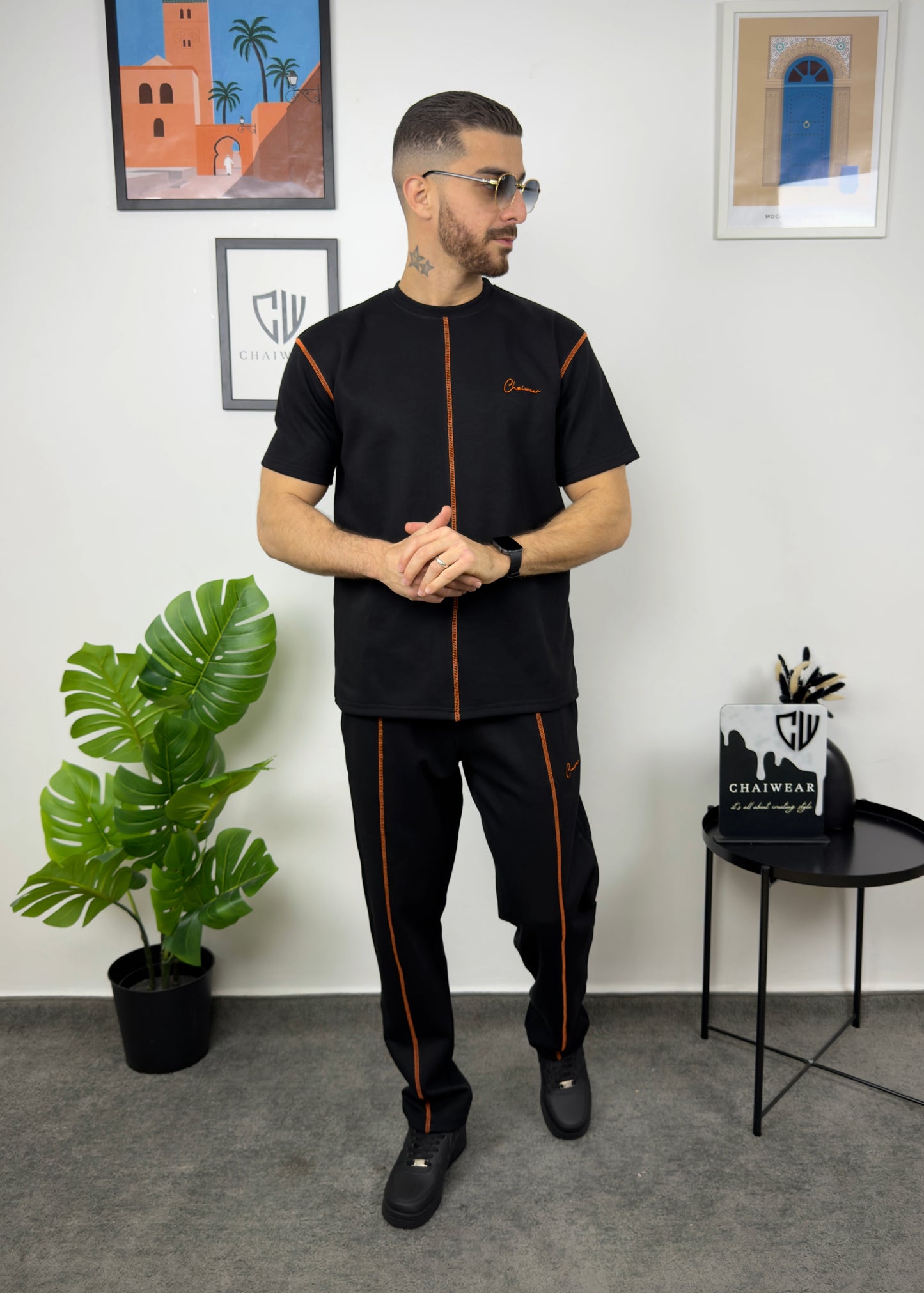 Pantalon et T-shirt Droit en coton lourd 320 GSM SRJ Couture