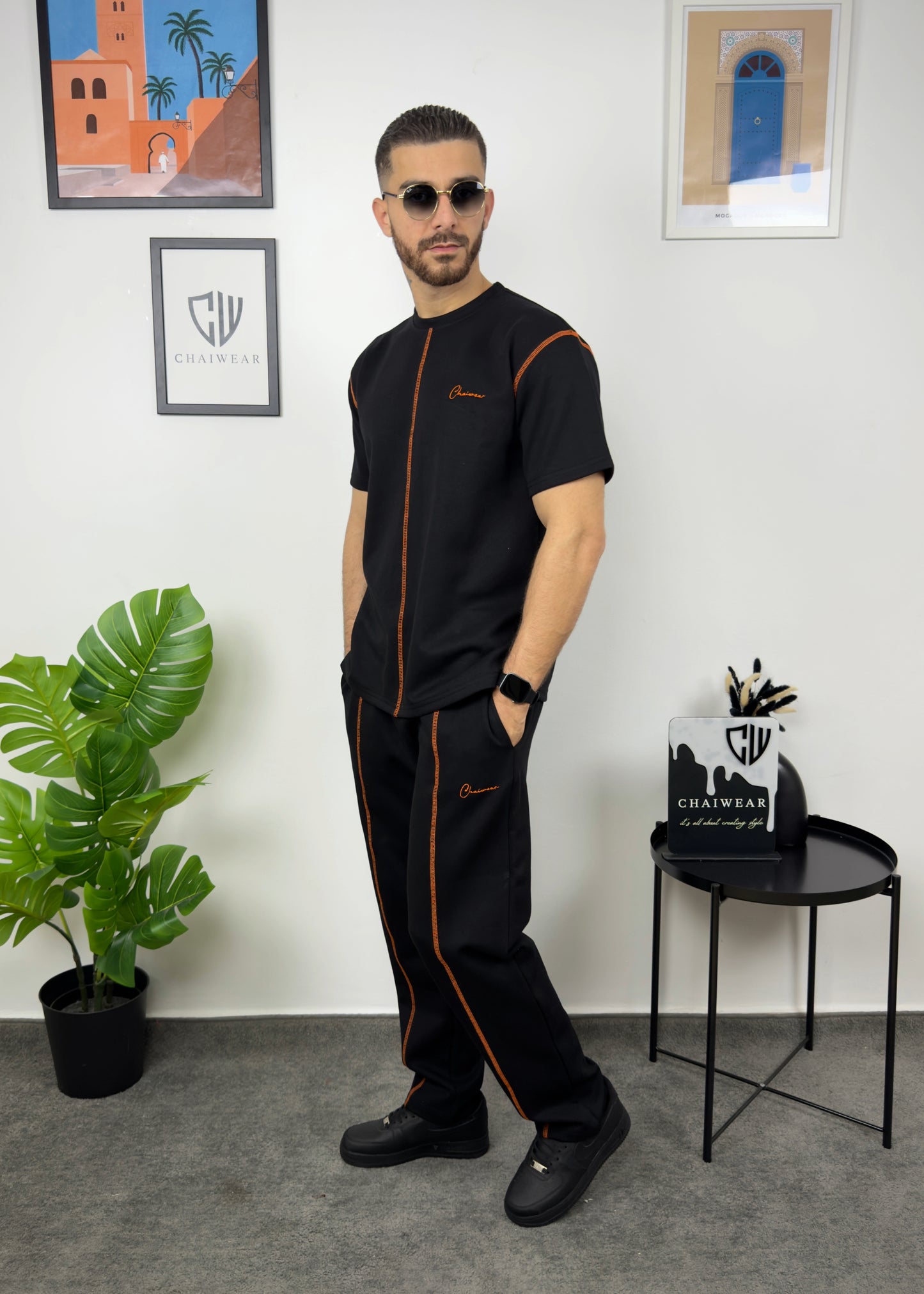 Pantalon et T-shirt Droit en coton lourd 320 GSM SRJ Couture