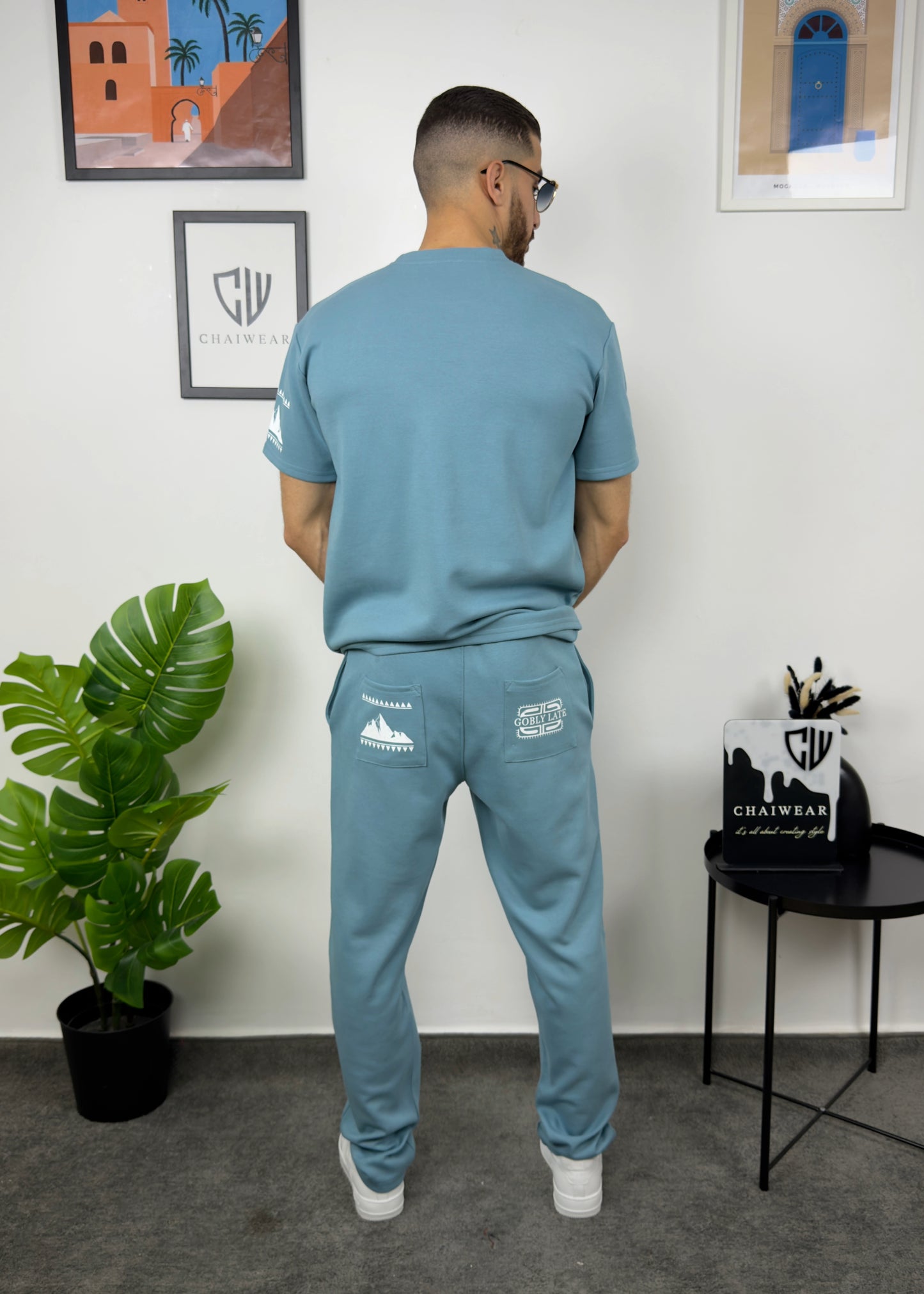 Pantalon et T-shirt Oversize en coton lourd 320 GSM Motif Westside sérigraphie
