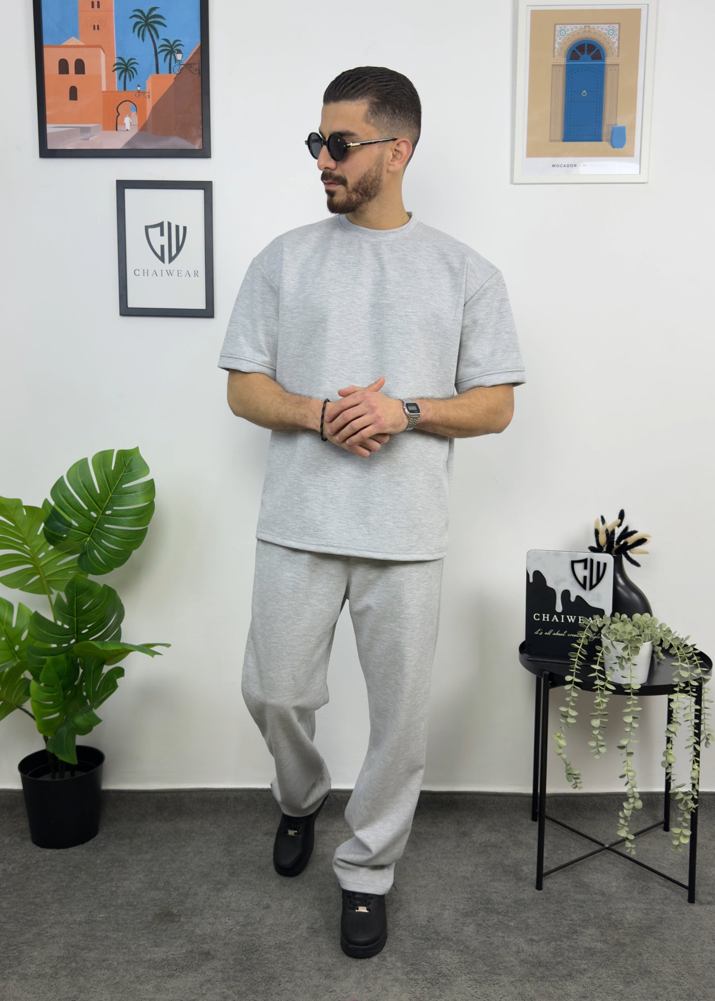 Pantalon et T-shirt Oversize en coton lourd 320 GSM Simple