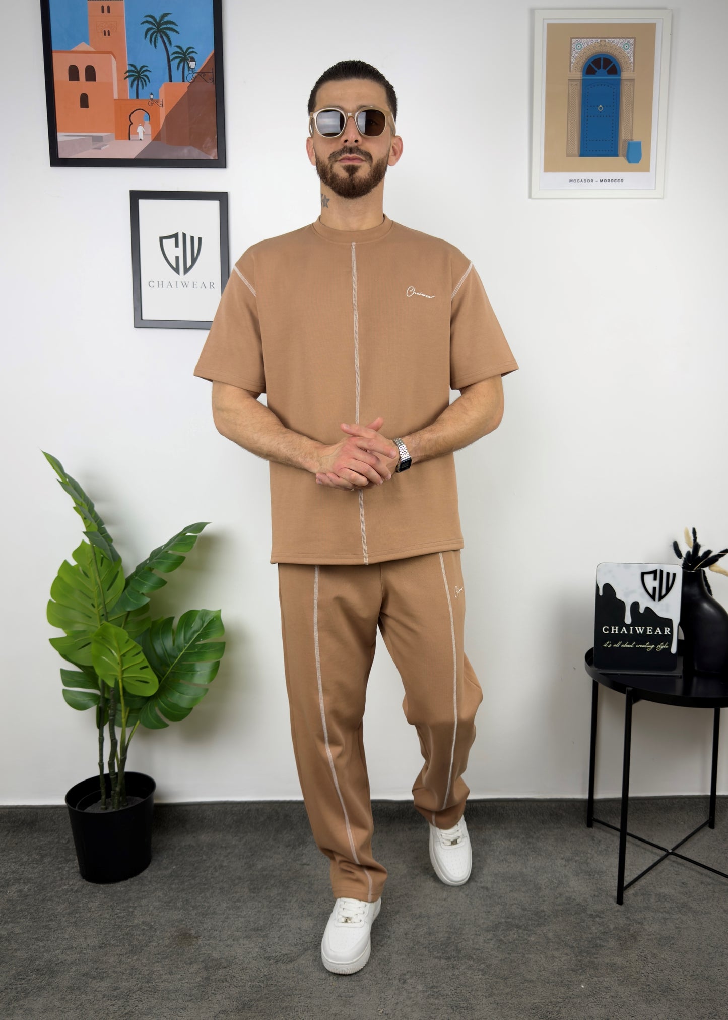 Pantalon et T-shirt Droit en coton lourd 320 GSM SRJ Couture