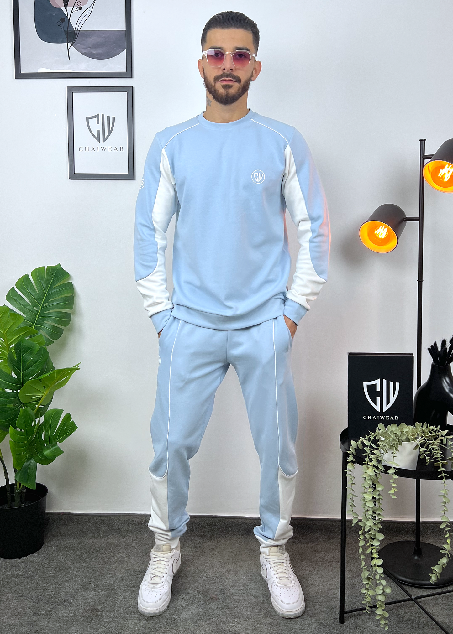 Pantalon et Sweat Coupe normal avec découpe et paypine en coton lourd 320g / m²
