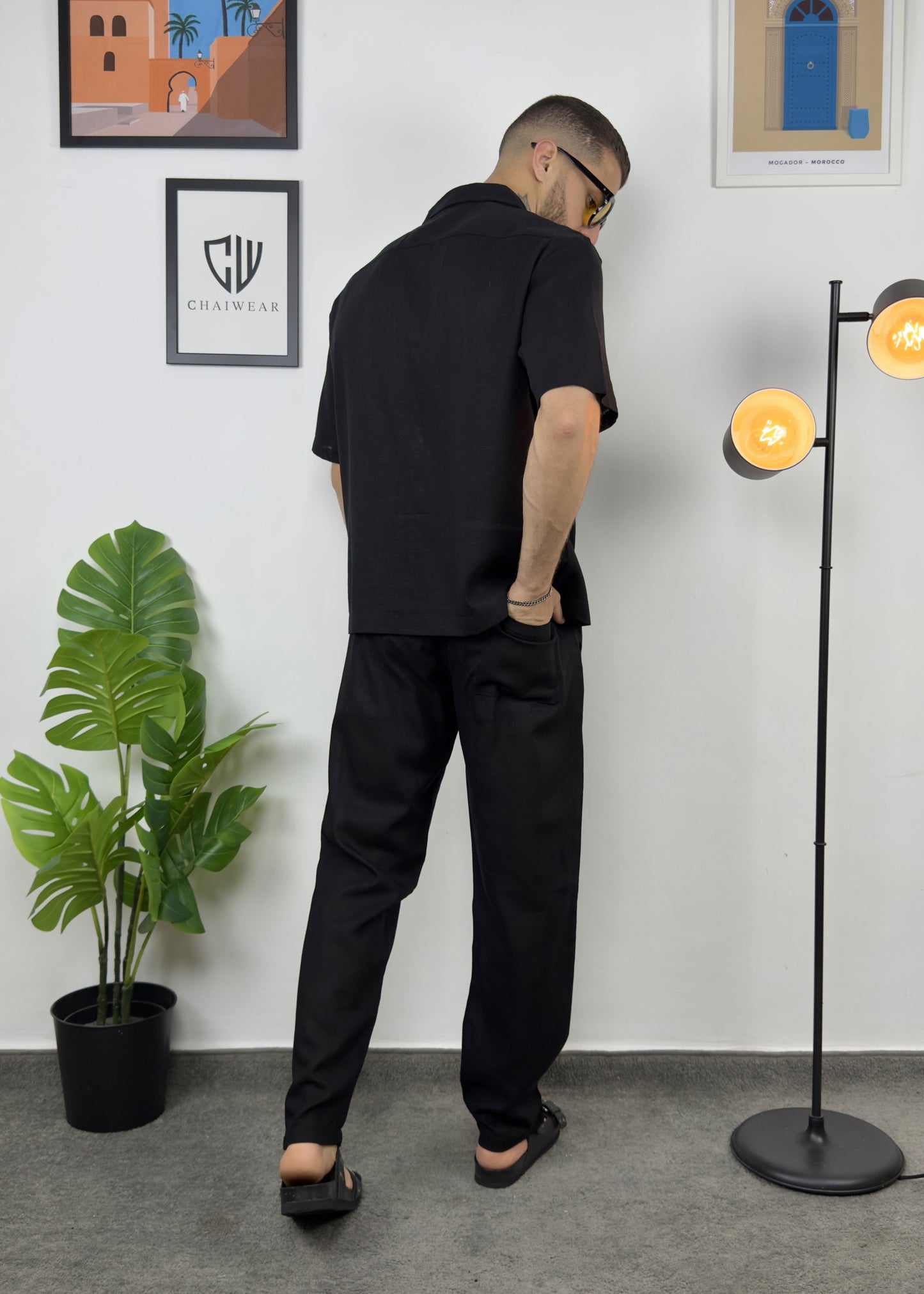 Pantalon et Chemise En lin 100 % en coton lourd