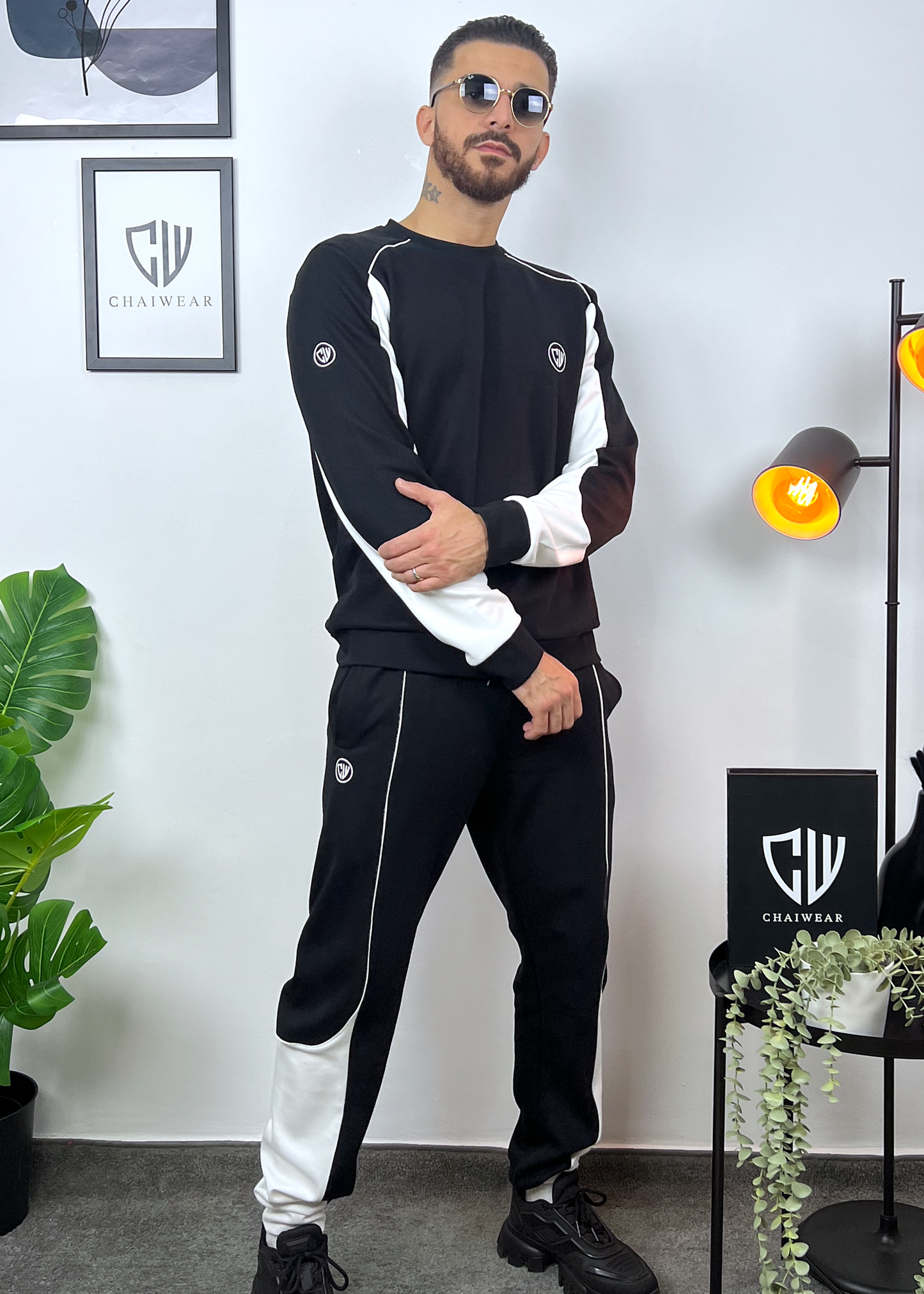 Pantalon et Sweat Coupe normal avec découpe et paypine en coton lourd 320g / m²