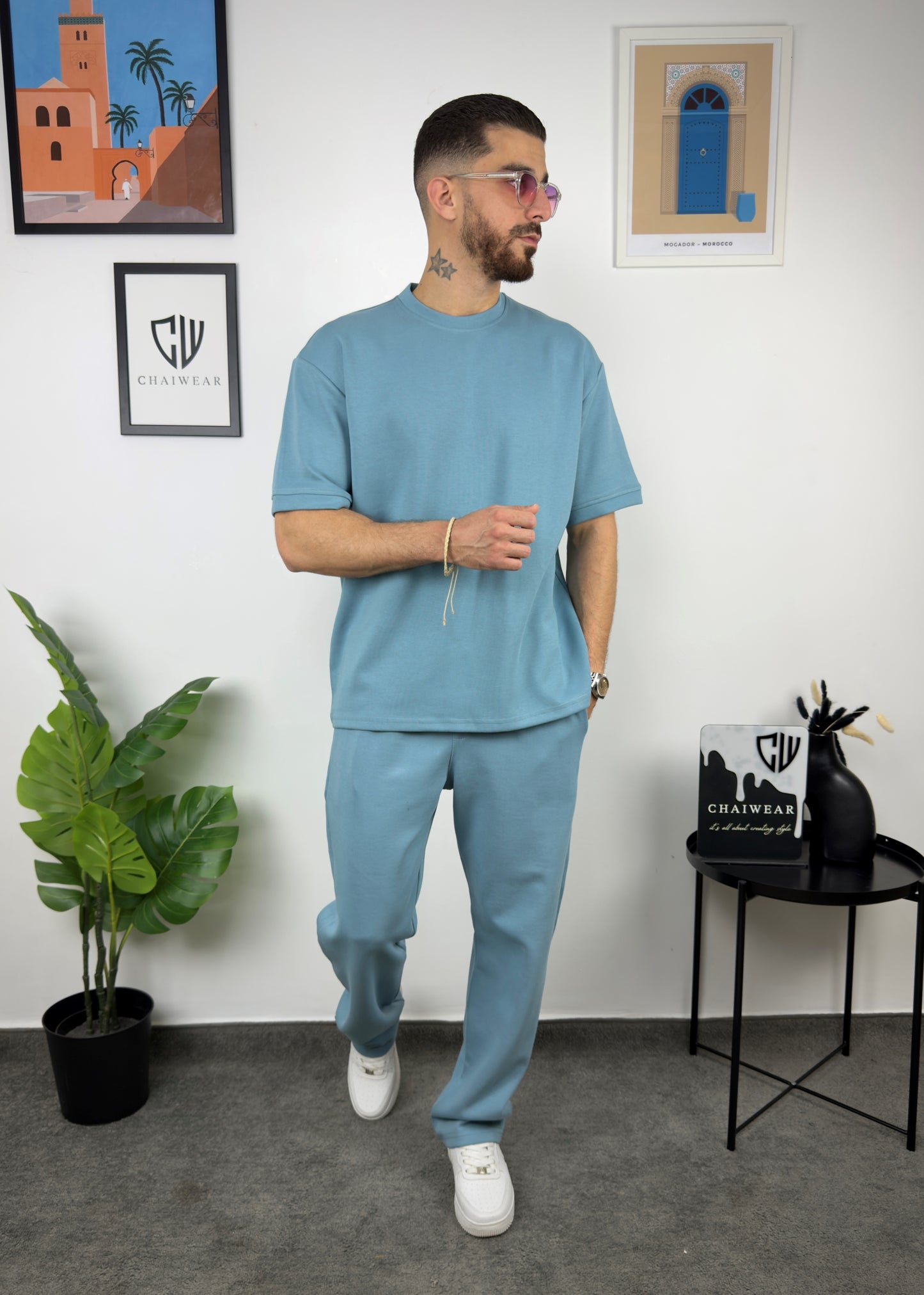 Pantalon et T-shirt Oversize en coton lourd 320 GSM Simple