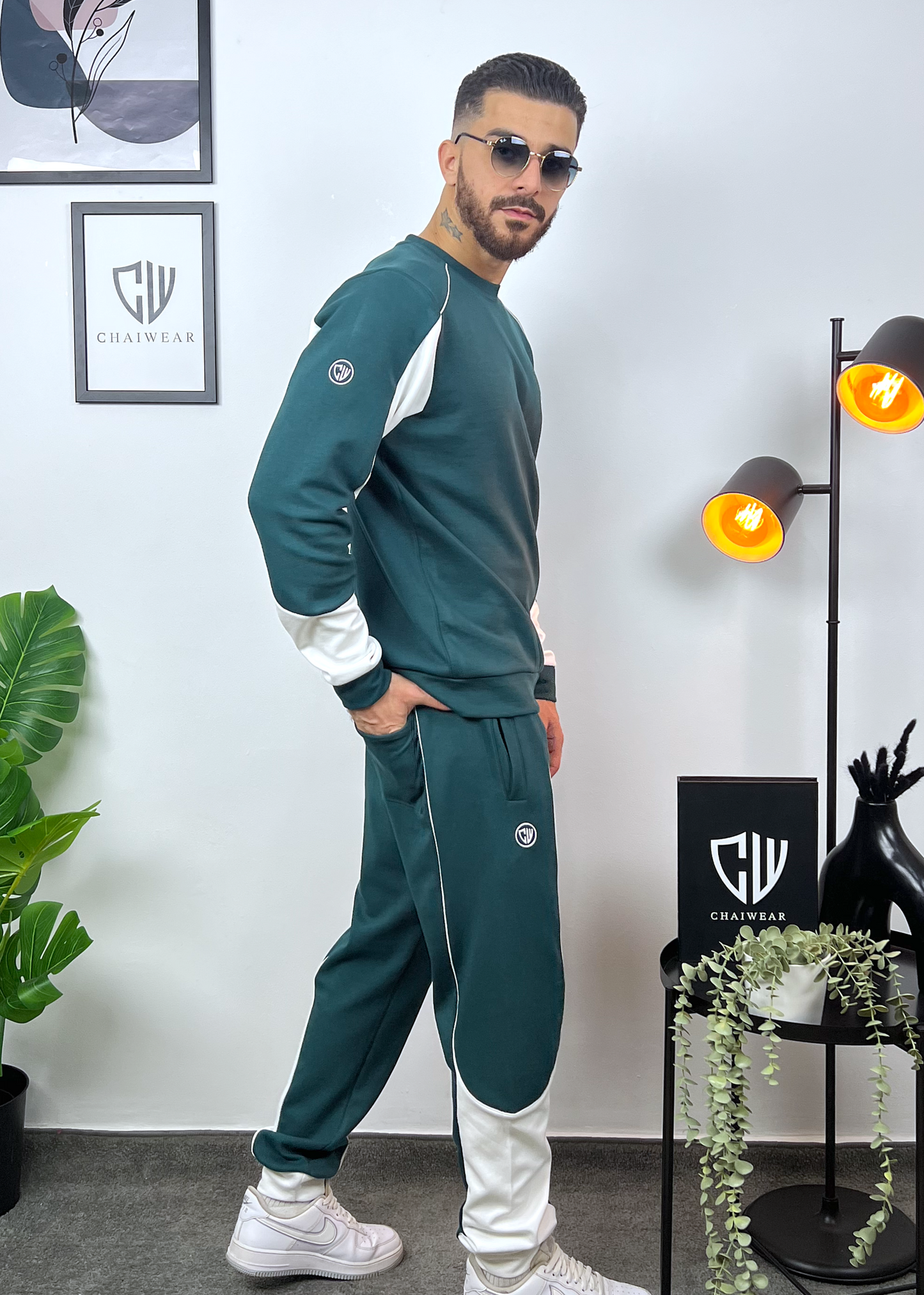 Pantalon et Sweat Coupe normal avec découpe et paypine en coton lourd 320g / m²
