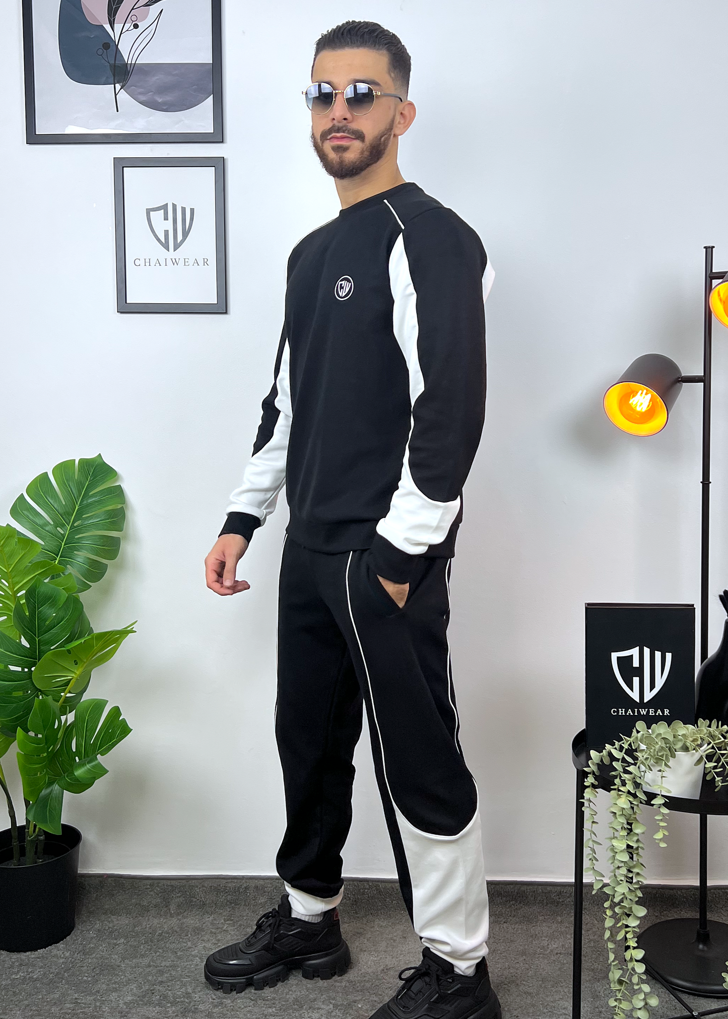 Pantalon et Sweat Coupe normal avec découpe et paypine en coton lourd 320g / m²