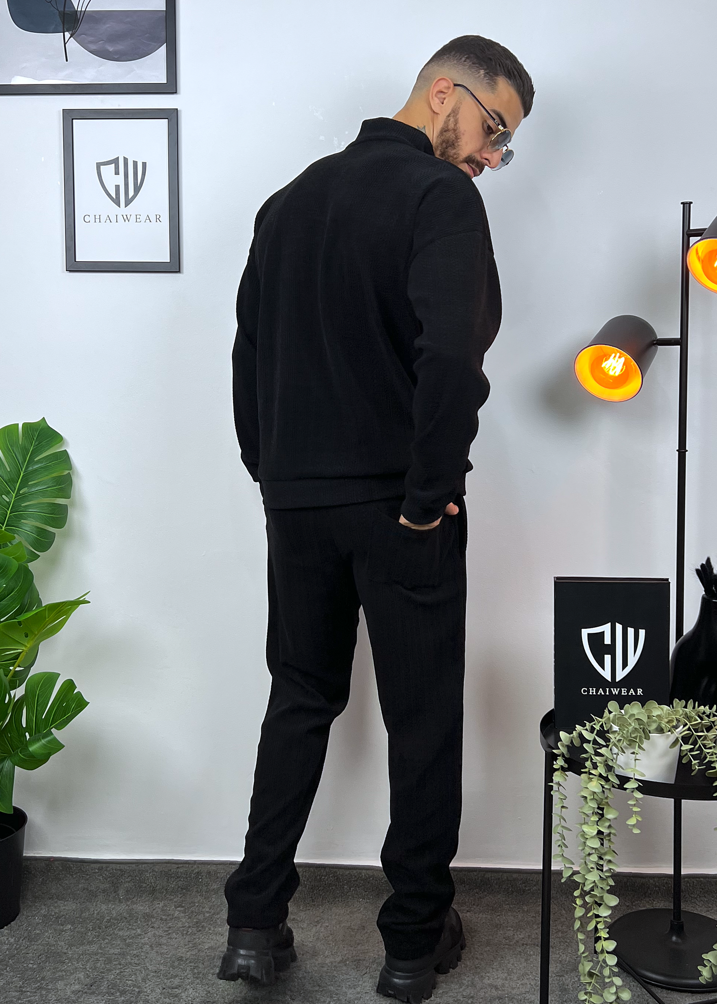 Pantalon et Sweat avec zip oversize en Maille coton lourd 320g / m²