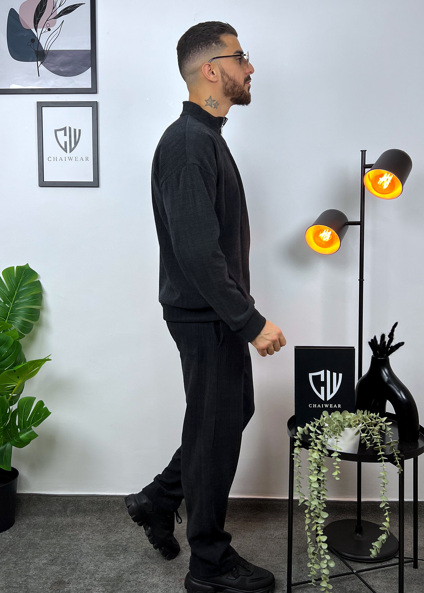 Pantalon et Sweat avec zip oversize en Maille coton lourd 320g / m²