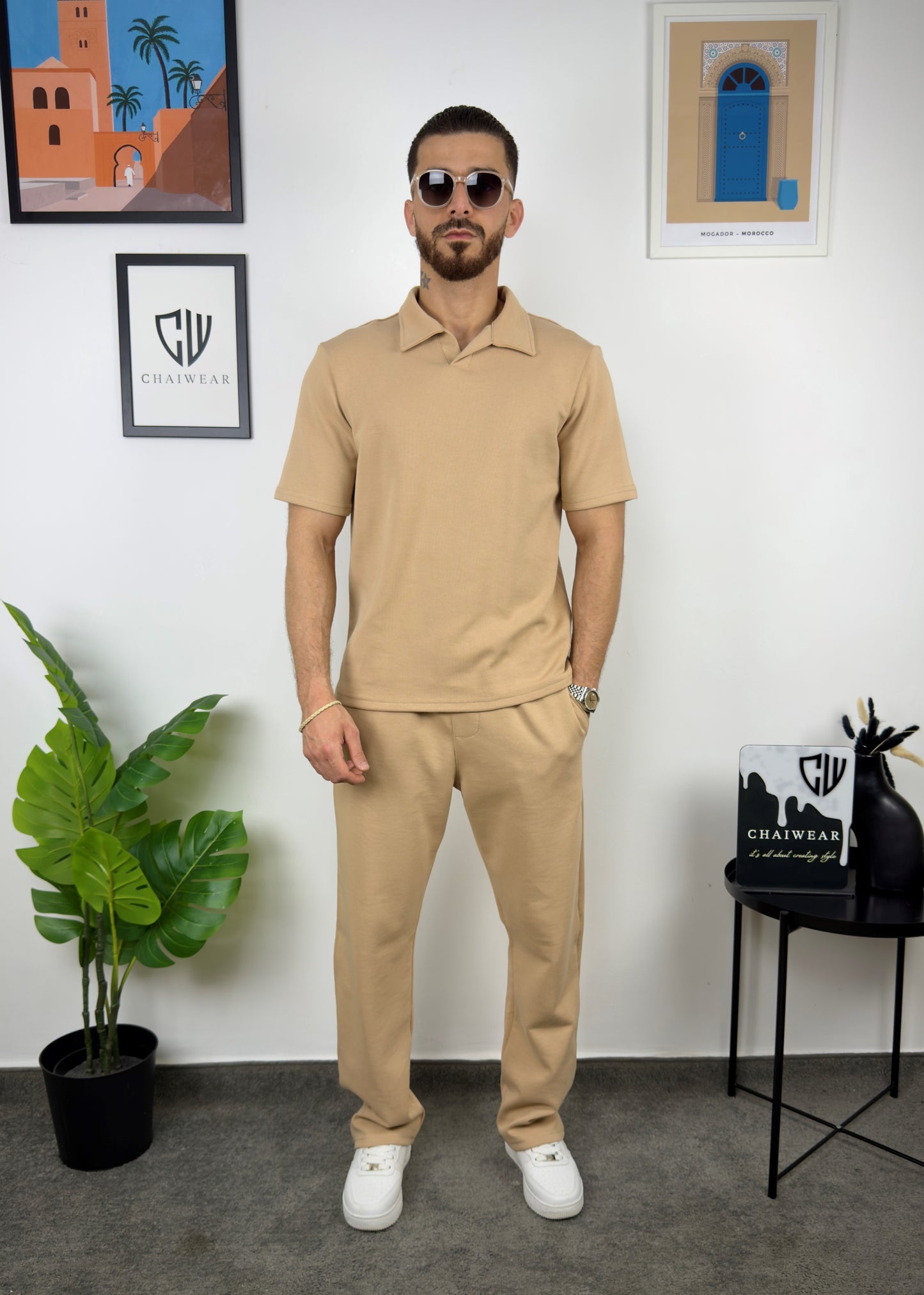 Pantalon et Polo Simple en coton lourd 320 GSM