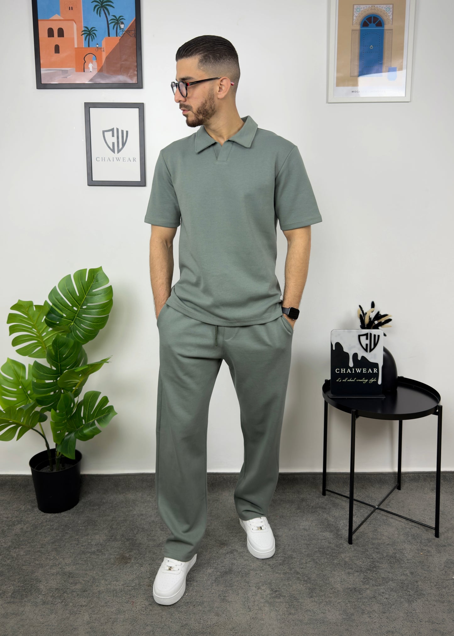 Pantalon et Polo Simple en coton lourd 320 GSM
