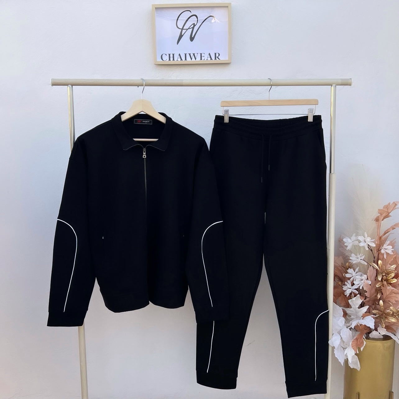 Complet Pantalon et Pull avec fermeture éclair en coton lourd 320 g