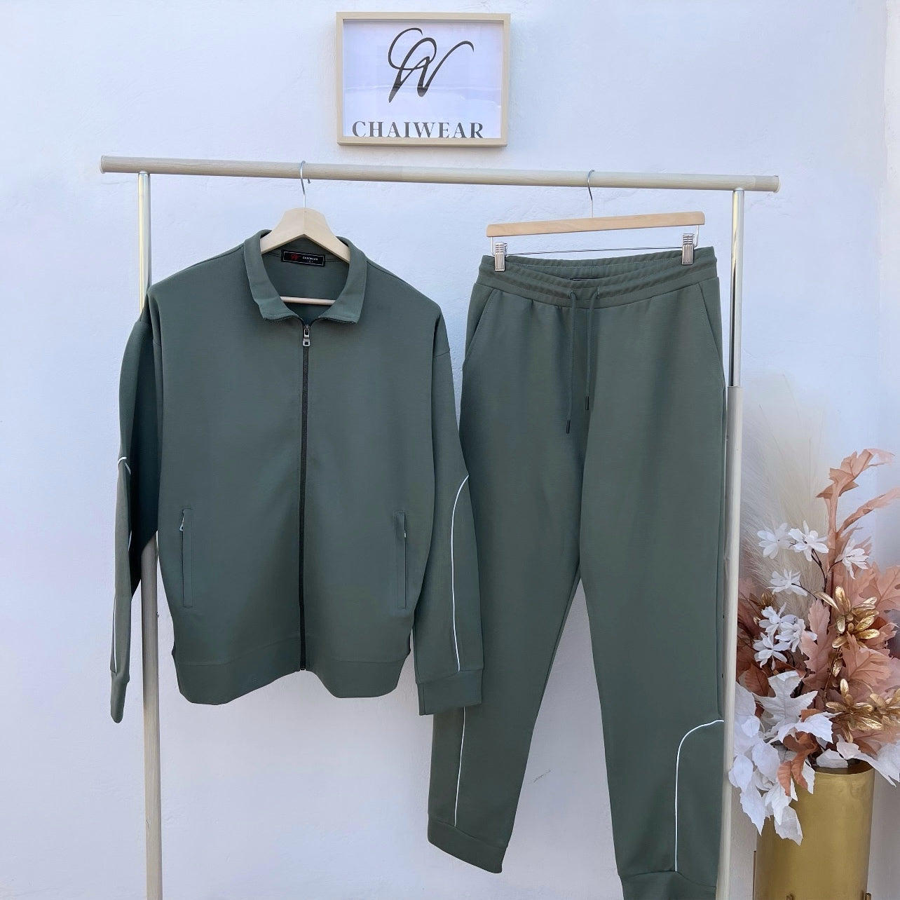Complet Pantalon et Pull avec fermeture éclair en coton lourd 320 g