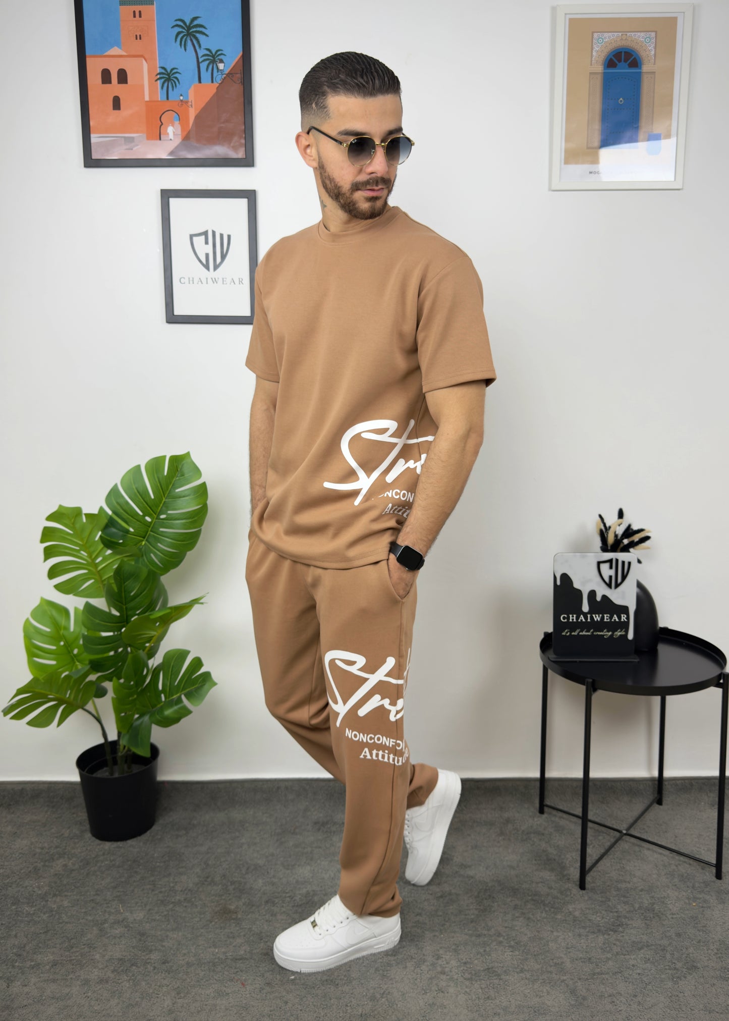 Pantalon et T-shirt Oversize en coton lourd 320 GSM Streetez sérigraphie
