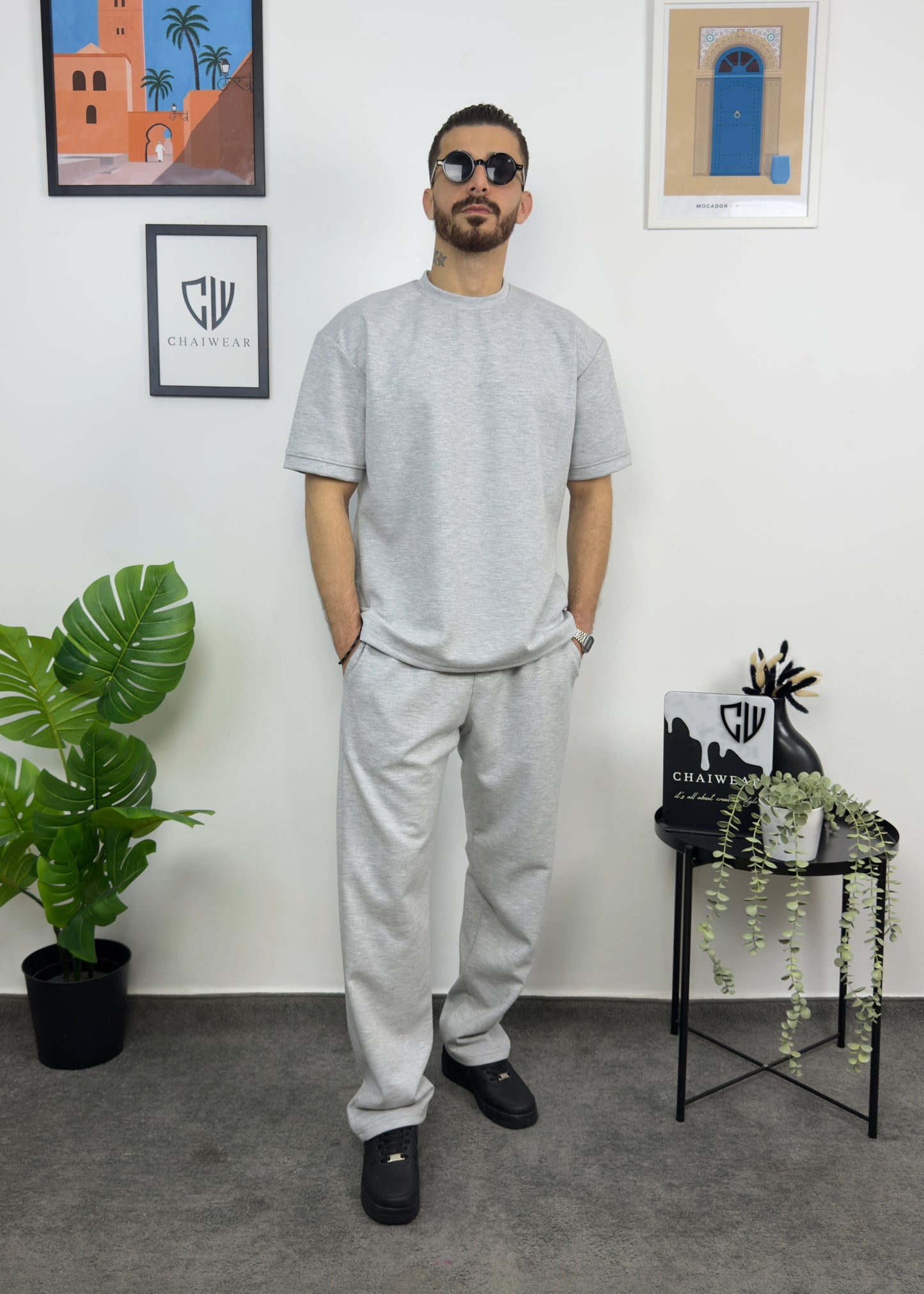 Pantalon et T-shirt Oversize en coton lourd 320 GSM Simple