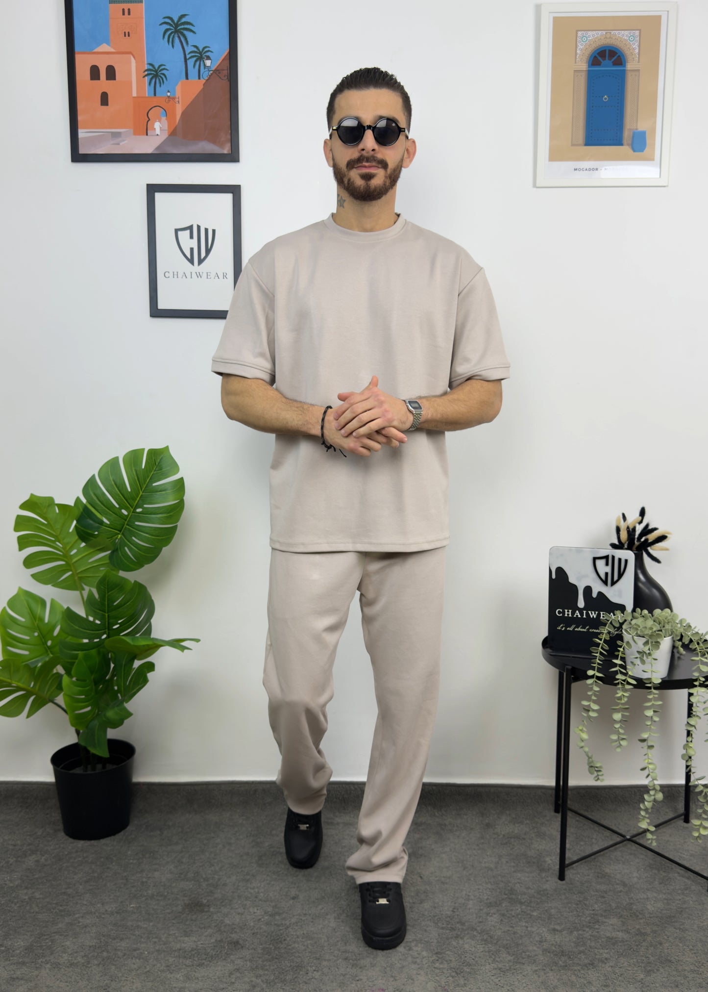 Pantalon et T-shirt Oversize en coton lourd 320 GSM Simple