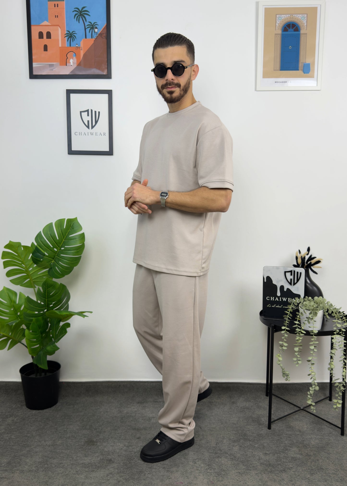 Pantalon et T-shirt Oversize en coton lourd 320 GSM Simple