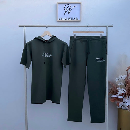 Pantalon et T-shirt avec capuche en coton lourd INTEREST 320 GSM