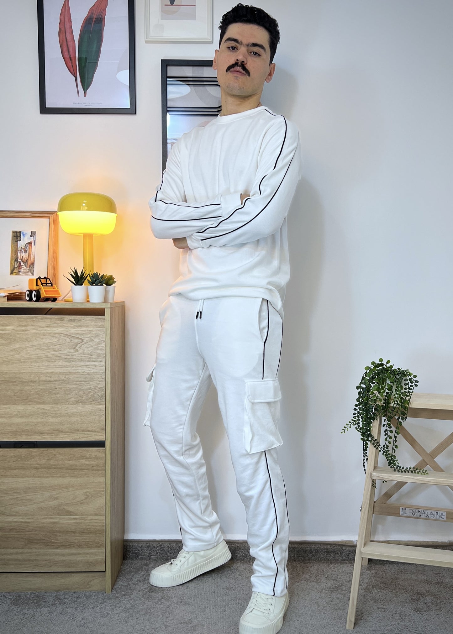 Pantalon et Sweat coupe slim droit avec double paypine en coton lourd 320 GSM