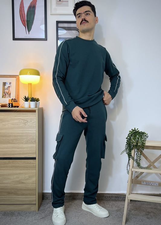 Pantalon et Sweat coupe slim droit avec double paypine en coton lourd 320 GSM