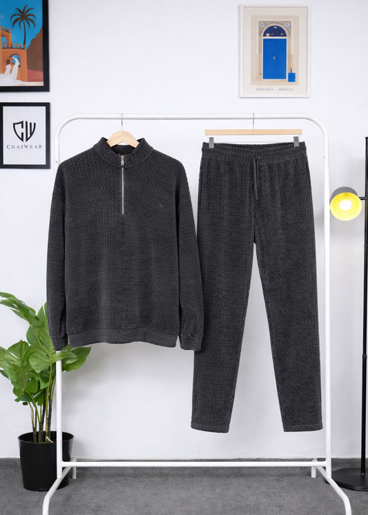 Pantalon et Sweat avec zip oversize en Maille coton lourd 320g / m²