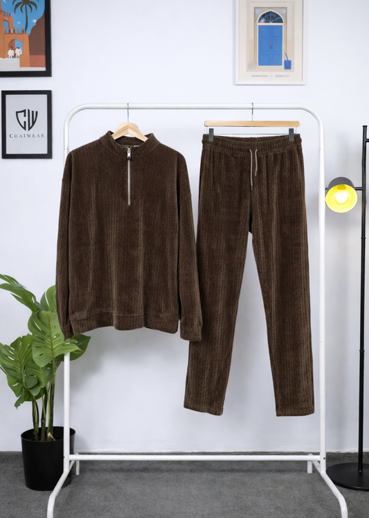 Pantalon et Sweat avec zip oversize en Maille coton lourd 320g / m²